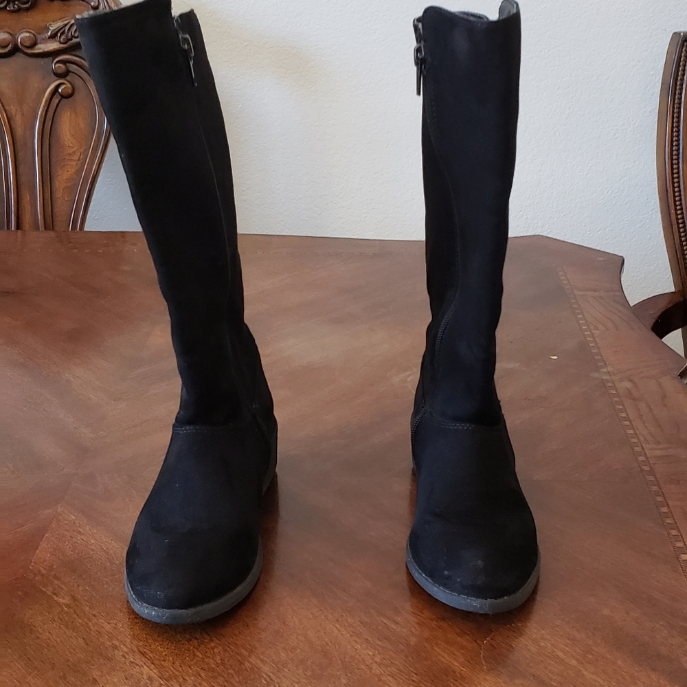 Girls Black Foe Sued Boots